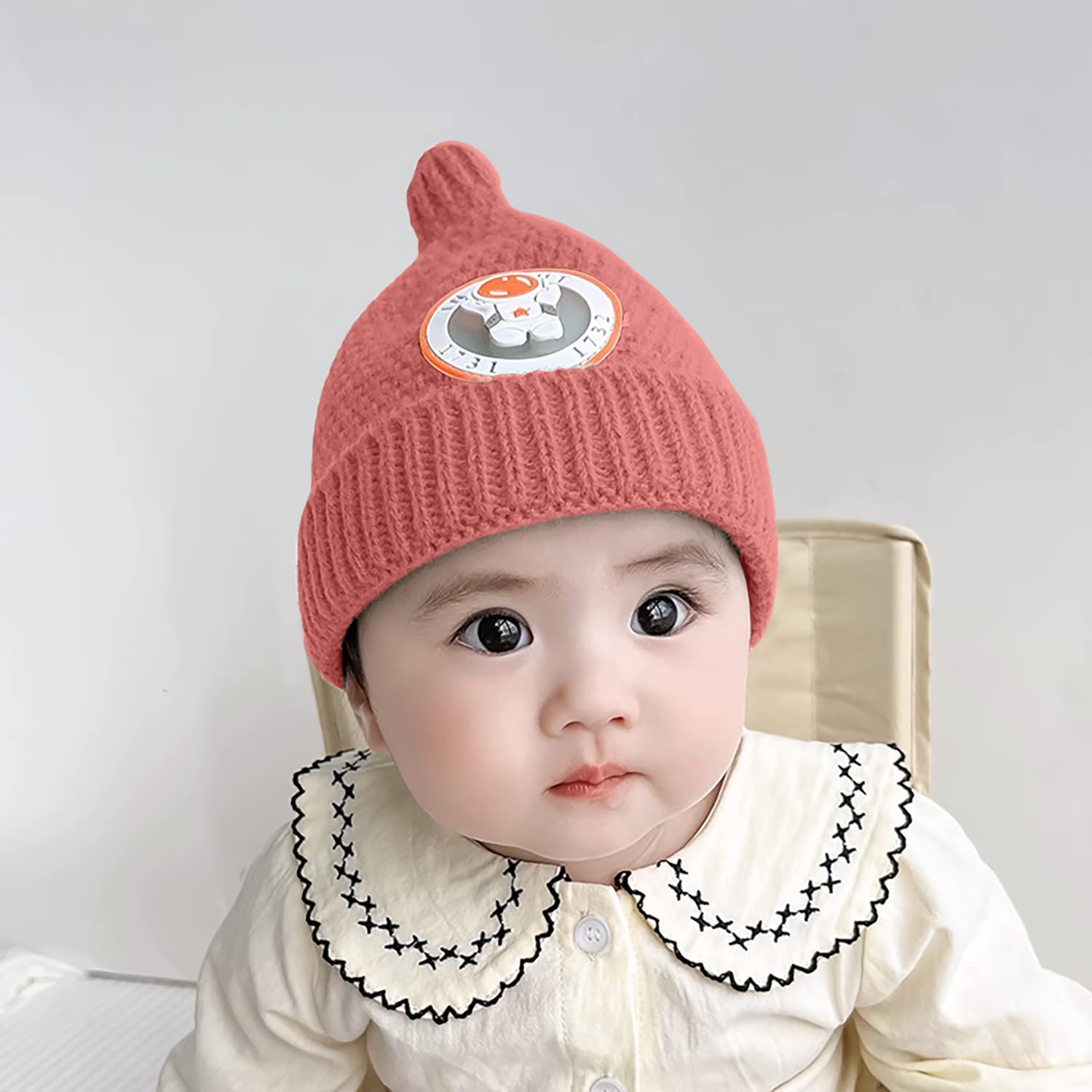 SYGA Baby Winter hat Baby Woolen Knitted Unisex Hat -Orange (6-18 Month)