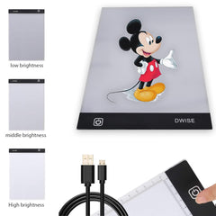 SYGA A4 Size LED Lighted Drawing Tracing Board 3 Adjustable Brightness Touch Button