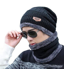 SYGA Unisex Winter Cap for Woolen Neck and Ear Proction Hat Arrow Style Above 15 Years - Black