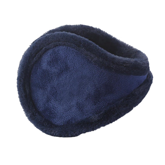 SYGA Winter Men's Trendy Warm Earmuffs Thickened Plush Back-Worn Earmuffs Winter Cold-Proof(Navy Blue)