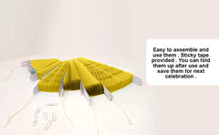 SYGA 6 Pieces of Paper Flower Fan Decoration Background Wall DIY Paper Fan Flower Ball Set(Yellow)
