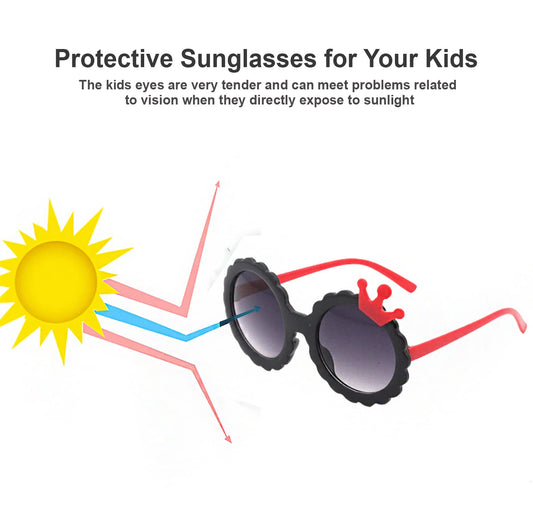 SYGA Kids Goggles, Modern Stylish Eyewears for Boy's and Girls, Crown Style - Beige- Pack of 1