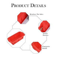 MOMISY Silicone Bread & Loaf Pan Mould | Fruit Cake, Pastry Making Pan | Baking Mould Rectangle (Red)