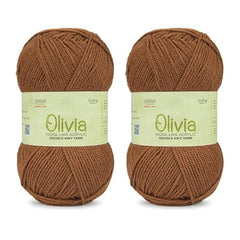 Ganga Acrowools Acrylic Olivia,Double Knit Yarn. Hand Knitting&Crochet Yarn. Oekotex Class 1 Certified. Pack of 2 Balls-100Gms Each. Shade No-Olv012, Maroon