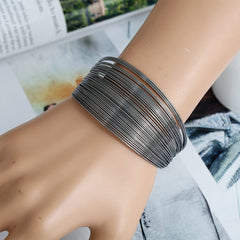 SYGA Cross Border Metal Open Hollow Vintage Bracelet for Girl, Party, Holiday, Beach Accessories - 10 Gold