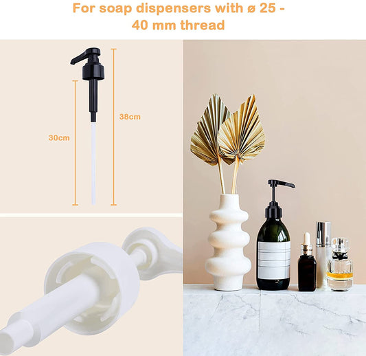 Syga Washing-Up Liquid Dispenser,Replacement Pump Head for soap Dispenser and Lotions Replacement for Mason Jar for Bathroom Kitchen with PP Tubes (Black)