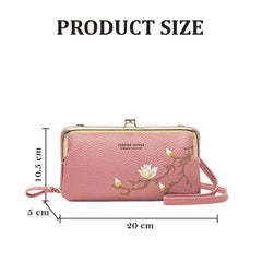 MOMISY Multi-Function Crossbody Bags for Women Mobile Purse Cell Phone Pouch with Adjustable Wide Strap Holder Pocket Small Purse Wallets Sling Bag Mini Shoulder Bags for Ladies Girls (Dark Pink)
