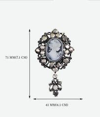 SYGA Brooch Pin Fashion Crystal Rhinestone Jewellery Pin Vintage Clothing Accessories Decoration Retro Beauty Head Crystal Silver Brooches For Women- S249