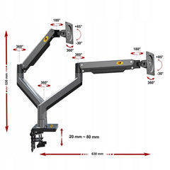 SYGA NB G35 Dual Monitor Stand, 22-32 Inch Gas Spring Monitor Mount, Height Adjustable, Load 4.4-26.4 lbs per Arm
