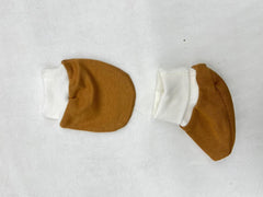 MOMISY Baby Boy and Baby Girl Combo/Gift Set Of Cotton Hand Mittens (Gloves) (3 Pairs) and Leg Booties (Socks) (3 Pairs), 0 to 6 Months. (Brown Grey Pink)