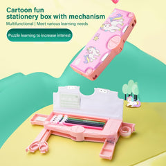 SYGA Children's Compass with Unicorn Design Pencil Box for Boys and Girls, Primary School Students, Multi-Functional (Pink)
