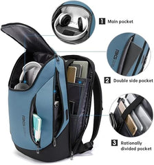 Red Lemon BANGE Captain Business Smart Backpack Water-Resistant fit 15.6 Inch Laptop Backpack with USB Charging Port,Travel Durable Backpack for Men and Women (Black)