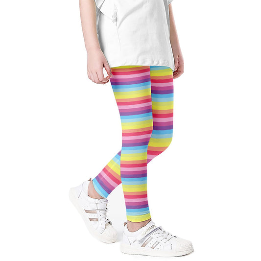 SYGA Children's Leggings Shell Print Girls Leggings Thin Outer Wear Girls Pants Suitable Age for 11-12 Years Old(Blue)