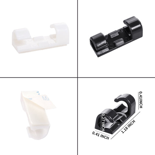SYGA Self-Adhesive Cable Clips Organizer Drop Wire Holder Cord Management System (White)