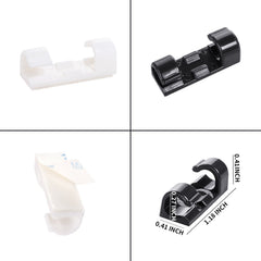SYGA Self-Adhesive Cable Clips Organizer Drop Wire Holder Cord Management System (White)
