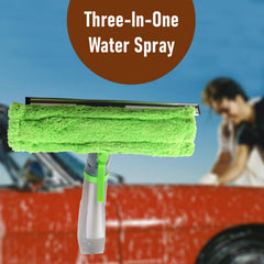 SYGA Multi-Function 3 in 1 Car Window Cleaner Water Spray Bottle Microfiber Cloth Pad Kit Spray Brush Super Fiber Cleaning Cloth Scraper All in One Spray