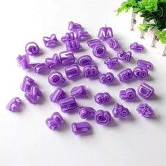 SYGA 40 Pcs Alphanumeric Plastic Cookies Mold Cake Molds Fondant Cake Biscuit Baking Mould Cookie Cutters