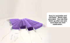 SYGA 6 Pieces of Paper Flower Fan Decoration Background Wall DIY Paper Fan Flower Ball Set(Purple)