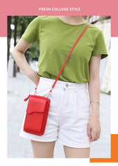MOMISY Women Cellphone Sling Bag Card Holder Wallet Handbag Crossbody multi-function Shoulder Bag for Girls (Red)