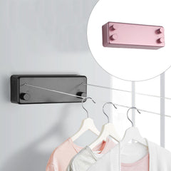 SYGA Retractable Steel Indoor Clothesline Wall Hanger Drying Rack Bathroom Accessories with Magic Drying 4.2M Cable (Double Rope Black)