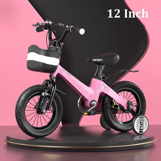 SYGA Bicycle for Kids 2-5 Years Children's Basket Bicycle Magnesium Alloy (12 INCH, Green)