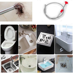 SYGA Drain Sink Snake Clog Cleaning Accessories, Spring Pipe Cleaner Hooks, Multifunctional Stick Cleaning Claw, Sewer Dredging Hair Purifier Extraction Tool for Kitchen, Bathtub,Shower and Sink-150cm