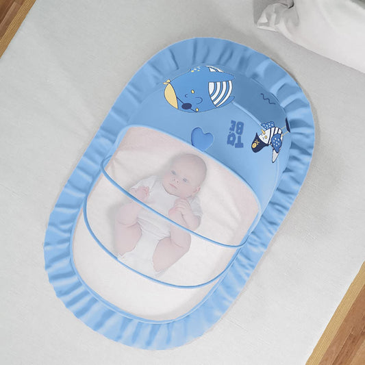 SYGA Foldable Baby Mosquito Net Protect Your Little One from Insects and Bugs Baby Bottomless Net for Baby Safe & Easy Use(Whale-Blue)