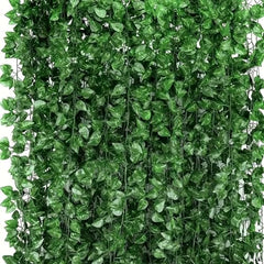 Go Hooked Artificial Hanging Creeper for Home Décor (Pack of 8, 6 Ft) | Money Plant Leaf Garland with 30 Leaves Each | Plastic Decorative Creeper for Balcony, Walls, Garden Decoration