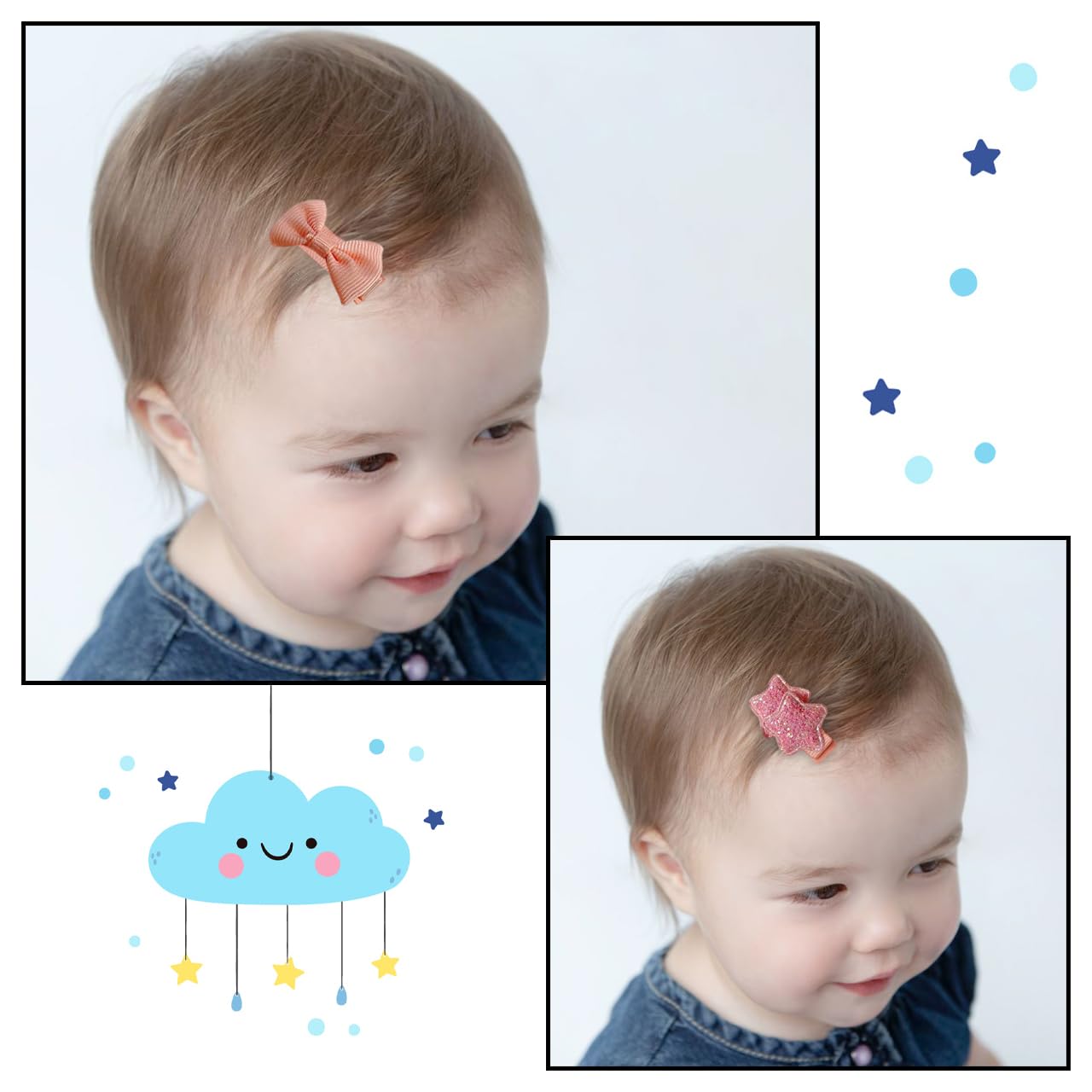 SYGA 10 Pcs Baby Hair Clip For Girl Alligator Hair Accessory For All Type of Infant Toddler Design Animal Cartoon Butterfly Mickey Mini Puppy Fish Unicorn Elephant