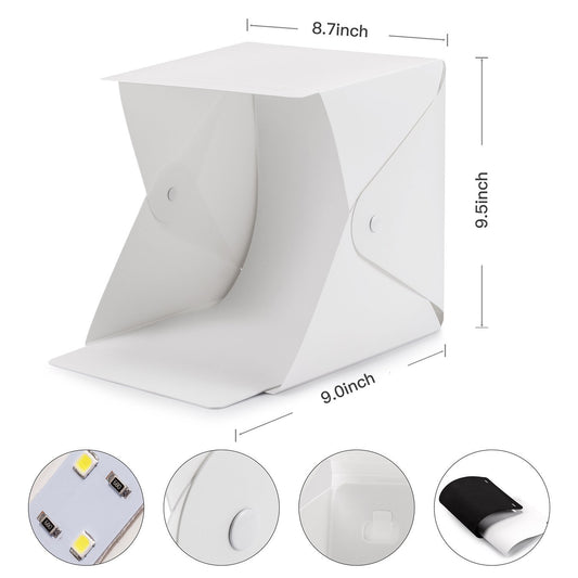 Syga Portable Small Photo Studio Light Box Folding Photography Lighting Tent Kit With Backdrops 23cm*23cm*23cm
