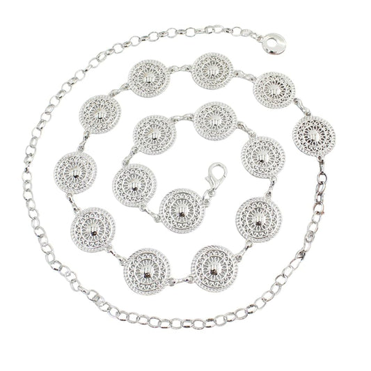 SYGA Adjustable Waist Chain For Women's Metal Chain With Dress Sweater Decorative Waist Chain(Silver)