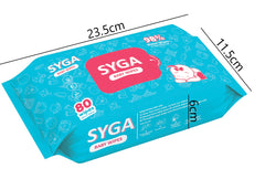 SYGA Baby Wet Wipes With Lid Soft Cleaning Baby Wipes Aloe Vera With Vitamin-E For Your Toddlers, Infant, Child, Baby, Elder, Adult-80 Wipes, 15cm x 20cm, Pack of 1