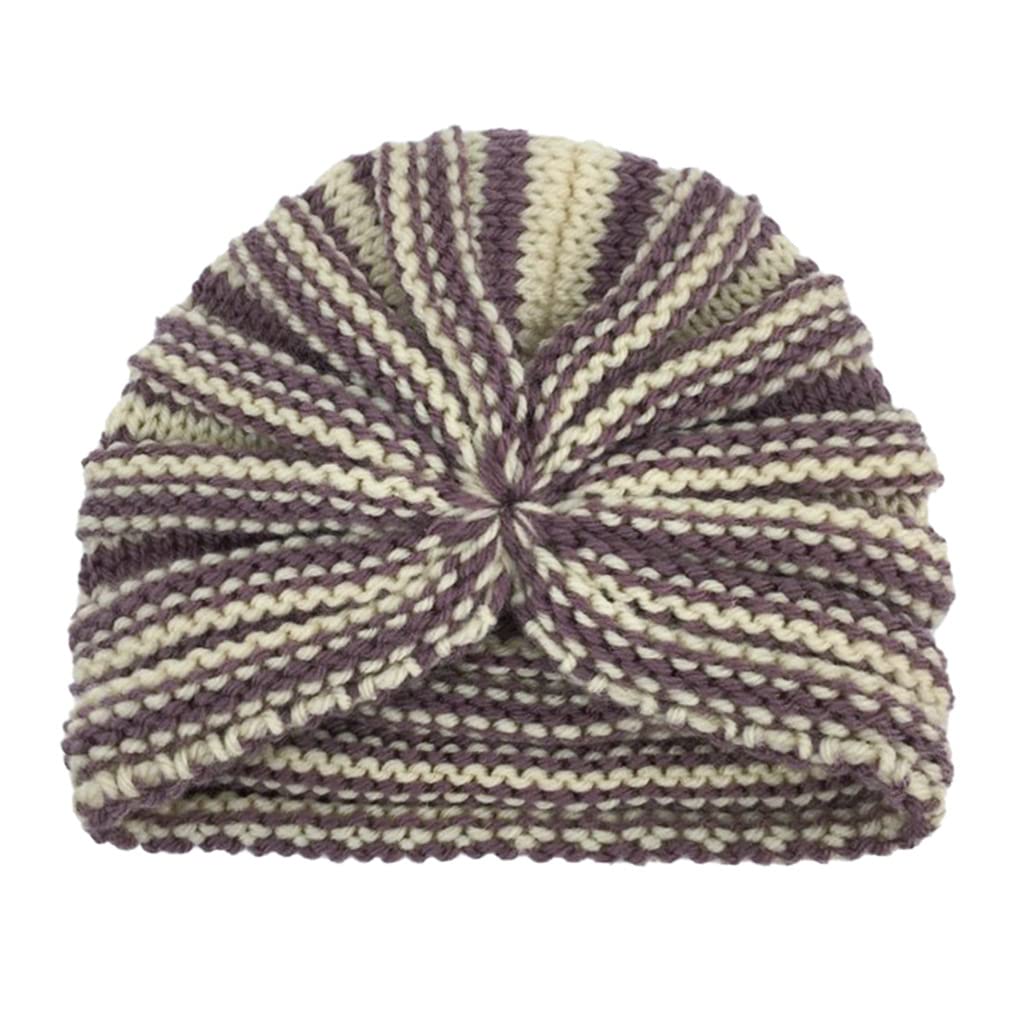 SYGA Autumn and Winter Products European and American Infant Baby Warm Knit Cap Baby Stripe Woolen Hat (BlackNWhite)0-4 Years
