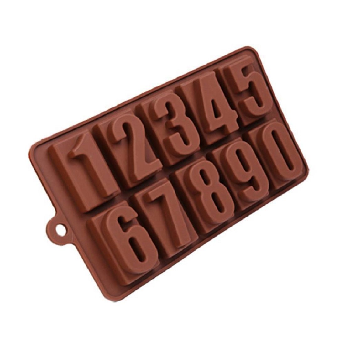 SYGA Silicone 0 to 9 Digit Chocolate Jelly Candy Mold (Brown)