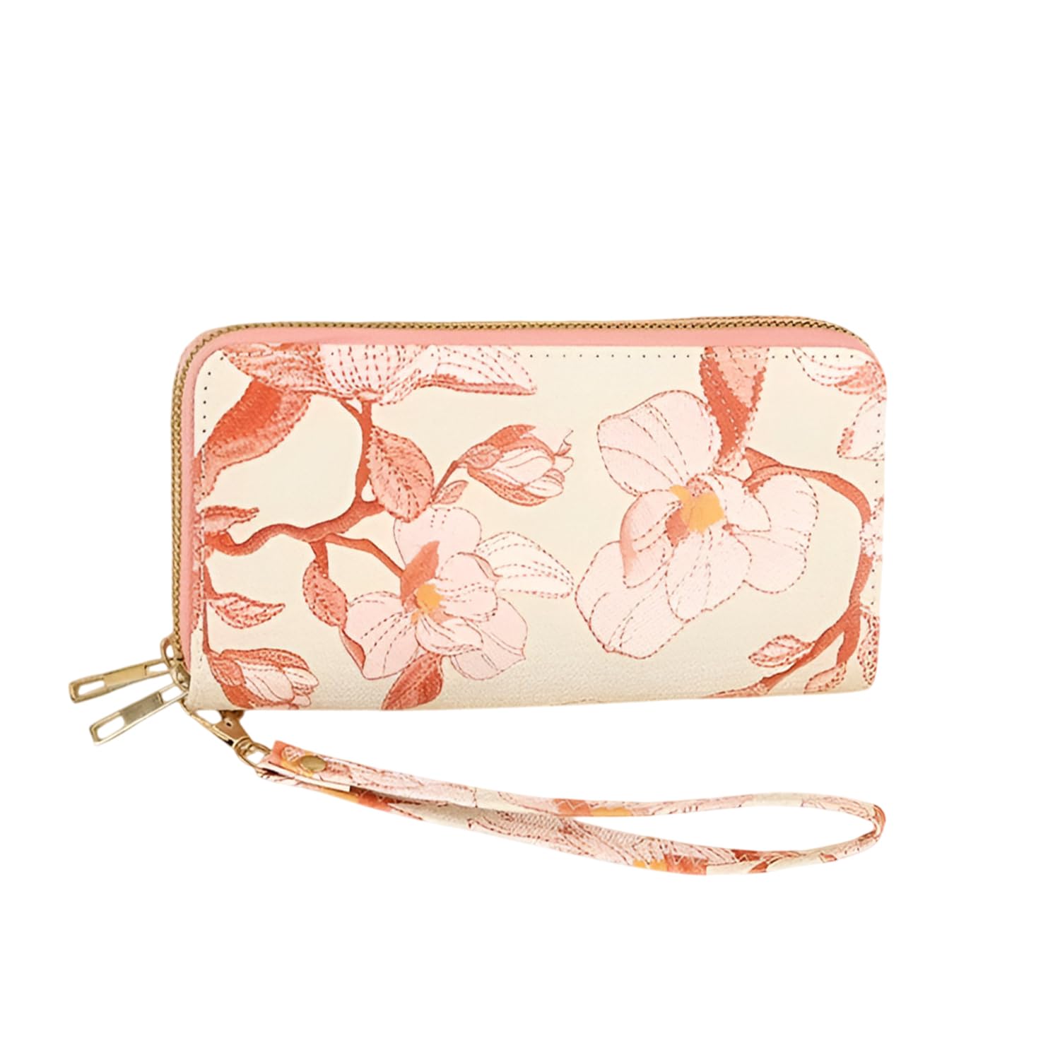 SYGA Women's  Zip-Around  Wallet with Flower Pattern, Card and Coin Holder