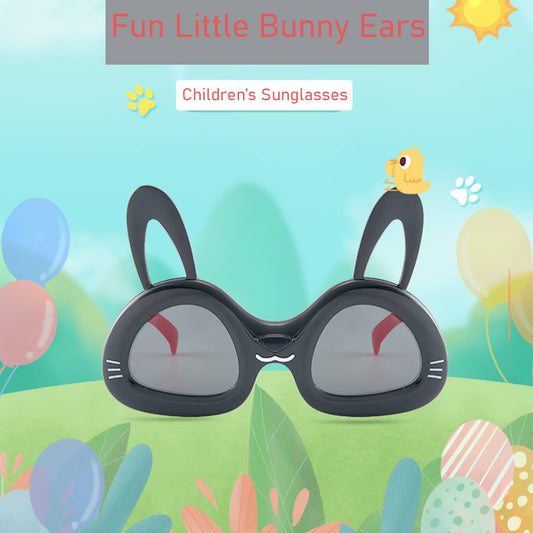 SYGA Children's Cute Rabbit Goggles Girl Baby Uv Protection Glasses Baby Children's Polarized Sunglasses - Black