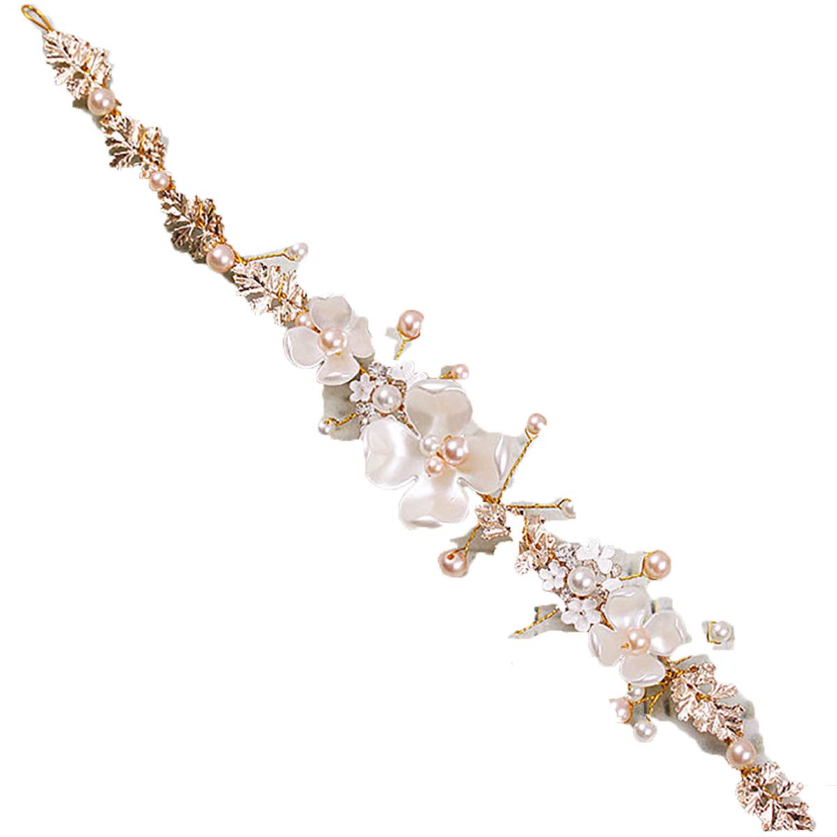 SYGA Party Bridal Bridesmaid Flower Girl Double Faux Pearl Diamond Tiara