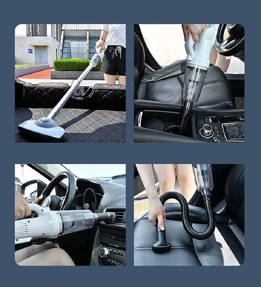 SYGA Car Vacuum Cleaner Car Portable Mini Vacuum Cleaner Home Handheld Wireless High Power Vacuum Cleaner Exclusive Model with Floor Brush 12000pa Suction 6000mAh Power + 5 Filter Elements