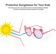 SYGA Kids Goggles, Modern Stylish Eyewears for Boy's and Girls, Mickey Mouse Style with UV Protection Lense Suitable for Age 3 to 8 Years - Blue Frame & Red Legs