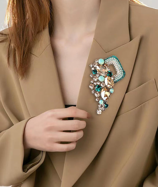 SYGA Brooch Pin Fashion Crystal Rhinestone Jewellery Pin Vintage Clothing Accessories Decoration Diamond-Encrusted Colorful Brooches For Women- S227
