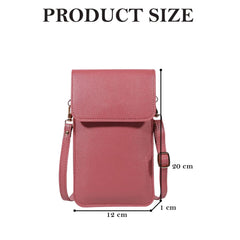 MOMISY Women Cellphone Sling Bag Card Holder Wallet Purse Clutch Handbag Crossbody Shoulder Bag for Girls (Dark Pink)