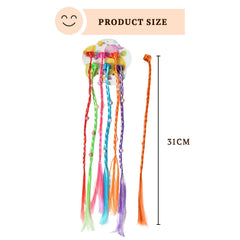 SYGA Girls Braided Wigs, Colorful Hair Accessories, Braided Hair Clips (Gripper beads Flower)