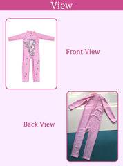 SYGA Children's Swimsuit Long Sleeve Seahorse Unicorn-M Size Perfect for Kids Age 3-4 Years Old (Pink)