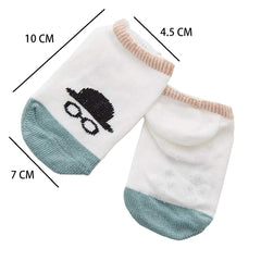 Syga Baby Non Slip Grey and White Small_Multi design_Cotton Ankle Socks_ Cotton_5 pairs_Multicolor