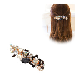 SYGA Women Rhinestone Hair Buckle Flexible Clip Hair Pin Adult Head Top Buckle Hair Accessories For Women, Girls - HJ0305 White