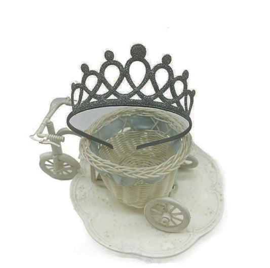 SYGA 1 Piece Children's Crown Star Hair Headband Baby Girls Photo Hair Accessories Baby Stretch Jewelry Hair Band (Black Diamond)