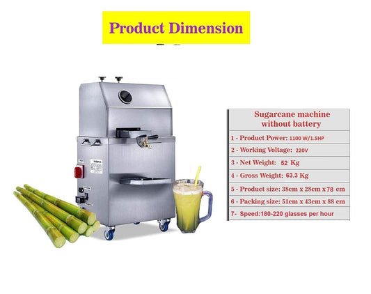 SYGA Sugarcane Juice Machine Without Battery- Pack of 1