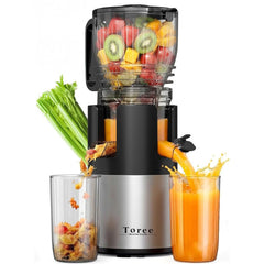 Toree Juicer Machine, 148 mm Feed Chute Slow Cold Press Juicer for Whole Fruits & Vegetables, Easy to Clean, High Juice Yield, 300W motor-heavy duty -1 Year free Replacement warranty 81306 56959