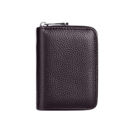 MOMISY PU Leather Credit Debit Card Holder Wallet Card Case ID Case Organizer Holder Zipper Wallet Coin Purse for Men & Women (20 Slots PVC Brown)