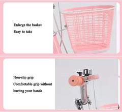 SYGA Bicycles for Kids 5-9 Years Children's Basket Bicycle (18-INCH,Pink)